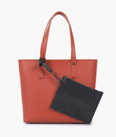 Rust tote bag with detachable pouch